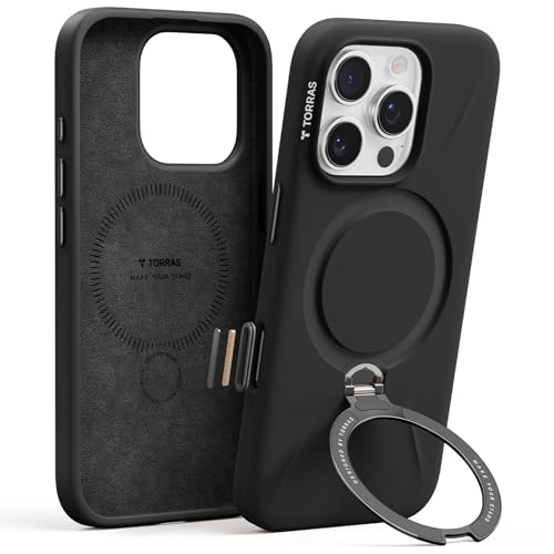 TORRAS Ostand Spin Fusion für iPhone 16 Pro Hülle Silikon für Magsafe mit 360° Magnetständer Handyhülle iPhone 16 Pro Case Fallschutz mit Schockabsorption Kratzfest Stoßfest Klassisches Schwarz TORRAS Ostand Spin Fusion für iPhone 16 Pro Hülle Silikon für Magsafe mit 360° Magnetständer Handyhülle iPhone 16 Pro Case Fallschutz mit Schockabsorption Kratzfest Stoßfest Klassisches Schwarz von TORRAS