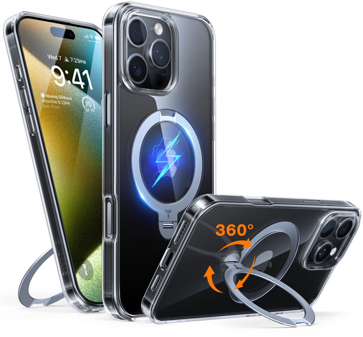 UPRO Ostand Spin Case für iPhone 16 Pro transparent UPRO Ostand Spin Case für iPhone 16 Pro transparent von TORRAS