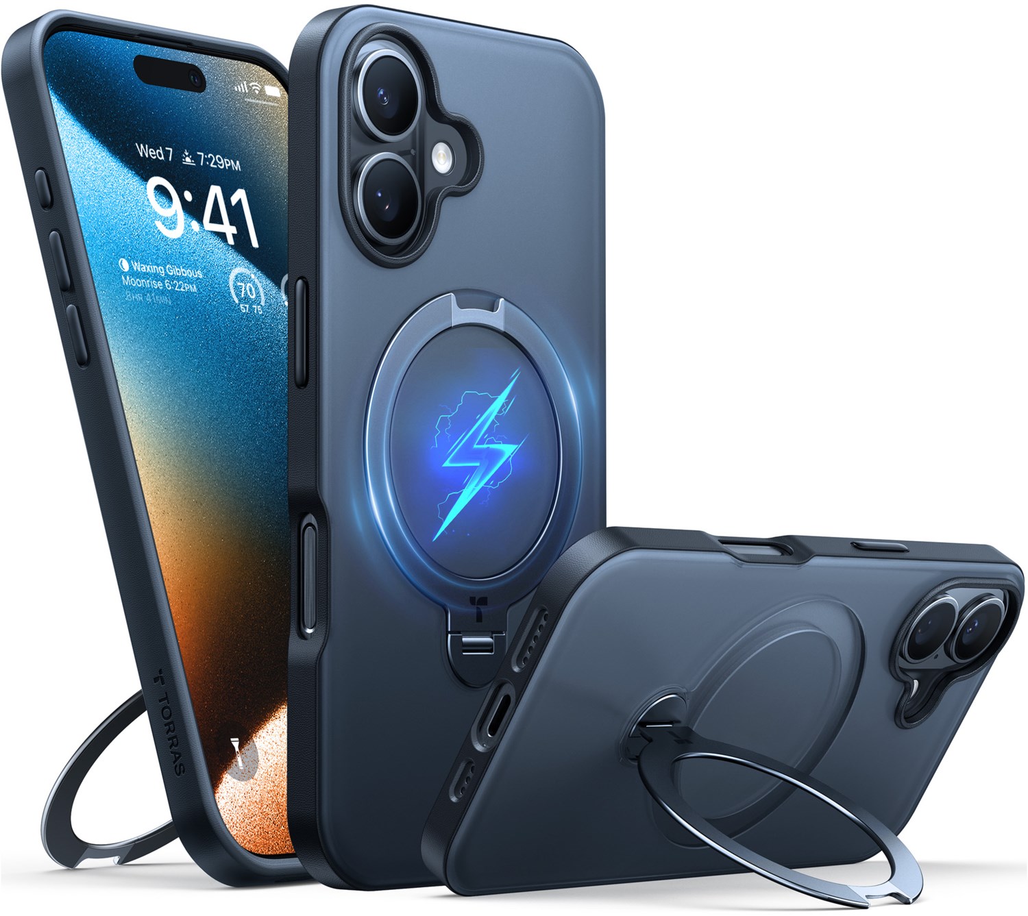 UPRO Ostand Spin Case für iPhone 16 schwarz UPRO Ostand Spin Case für iPhone 16 schwarz von TORRAS