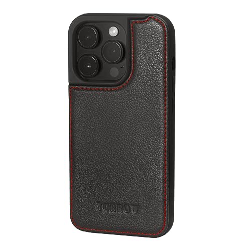 TORRO Hülle Leder Kompatibel mit iPhone 15 Pro – Premium Leder Bumper Hülle - Schwarz TORRO Hülle Leder Kompatibel mit iPhone 15 Pro – Premium Leder Bumper Hülle - Schwarz von TORRO