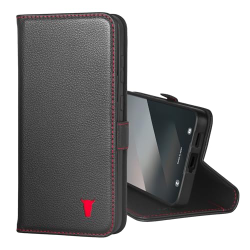 TORRO Hülle kompatibel mit Samsung Galaxy S25+ Plus 5G 2025 – Premium Leder Hülle mit Standfunktion und Kartenfächern (Schwarz) von TORRO