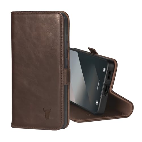 TORRO Hülle kompatibel mit Samsung Galaxy S25 5G 2025 – Premium Leder Hülle mit Standfunktion und Kartenfächern (Dunkelbraun) von TORRO