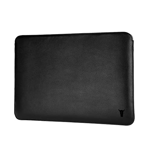 TORRO MacBook Tasche – MacBook-Hülle aus echtem Leder, kompatibel mit 15 Zoll / 16 Zoll Apple MacBook Pro (Schwarz) von TORRO