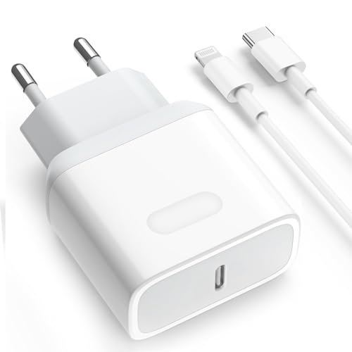 iPhone-Ladegerät, 20 W, MFi-Apple-Zertifiziert: USB-C-Schnellladegerät und Lightning-Kabel, 2 m, PD 3.0, Typ C, Ladegerät für iPhone 14/13/12/11/X/XS/XR/8/iPad von TORTOISE LOOK