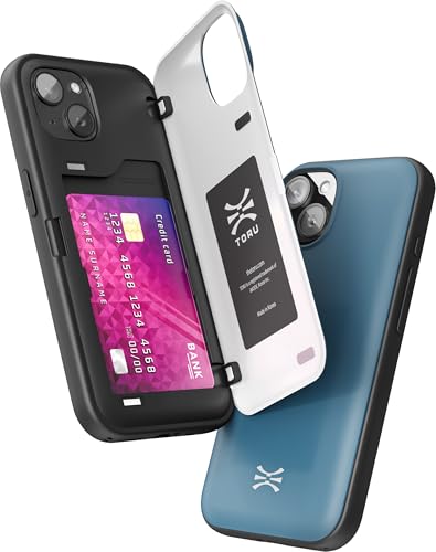 TORU CX HYBRID für iPhone 14 Wallet Case | Doppellagige, schlanke Schutzhülle mit verstecktem Halter für 2 Kreditkartenfächer - Blau TORU CX HYBRID für iPhone 14 Wallet Case | Doppellagige, schlanke Schutzhülle mit verstecktem Halter für 2 Kreditkartenfächer - Blau von TORU