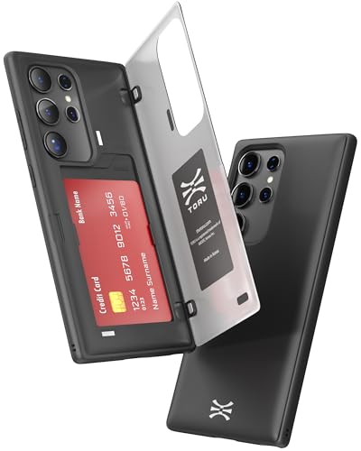 TORU CX HYBRID für Samsung Galaxy S24 Ultra Wallet Case | Doppellagige, schlanke Schutzhülle mit verstecktem Halter für 2 Kreditkartenfächer - Schwarz TORU CX HYBRID für Samsung Galaxy S24 Ultra Wallet Case | Doppellagige, schlanke Schutzhülle mit verstecktem Halter für 2 Kreditkartenfächer - Schwarz von TORU