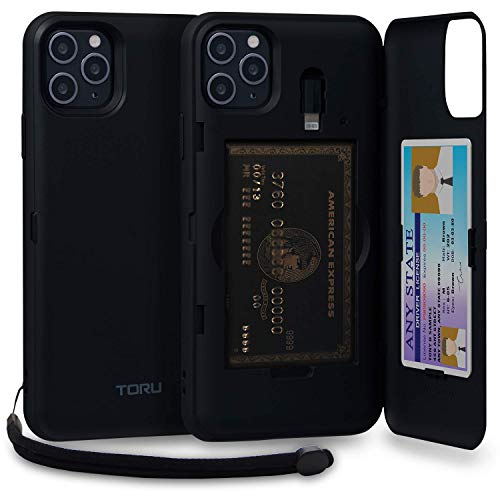 TORU CX PRO für iPhone 11 Pro Max Hülle Wallet | Stoßfeste Schutzhülle mit verstecktem Kartenhalter und Kartenfach | Spiegel und Handschlaufe inklusive - Schwarz TORU CX PRO für iPhone 11 Pro Max Hülle Wallet | Stoßfeste Schutzhülle mit verstecktem Kartenhalter und Kartenfach | Spiegel und Handschlaufe inklusive - Schwarz von TORU