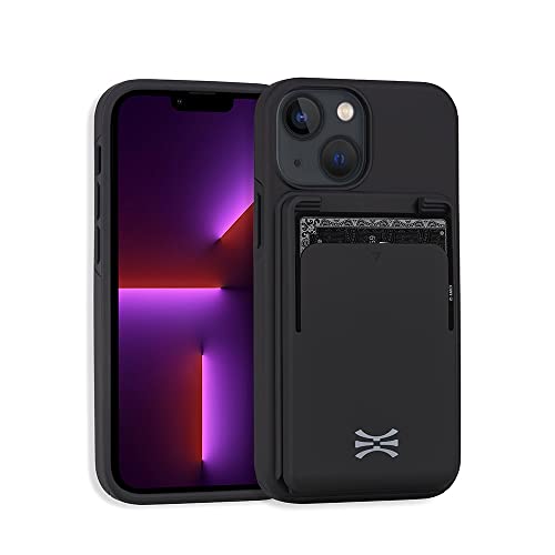 TORU CX PRO für iPhone 13 Mini Hülle Brieftasche mit Kartenfach - Schutzhülle mit Abnehmbarer Kartenhalter zum Kabelloses Laden - Schwarz von TORU