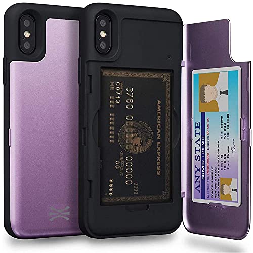 TORU CX PRO für iPhone X/iPhone XS Hülle Brieftasche mit verstecktem Kartenhalter und Ausweis Kartenfach Abdeckung - Schutzhülle Inklusive Spiegel - Lila TORU CX PRO für iPhone X/iPhone XS Hülle Brieftasche mit verstecktem Kartenhalter und Ausweis Kartenfach Abdeckung - Schutzhülle Inklusive Spiegel - Lila von TORU