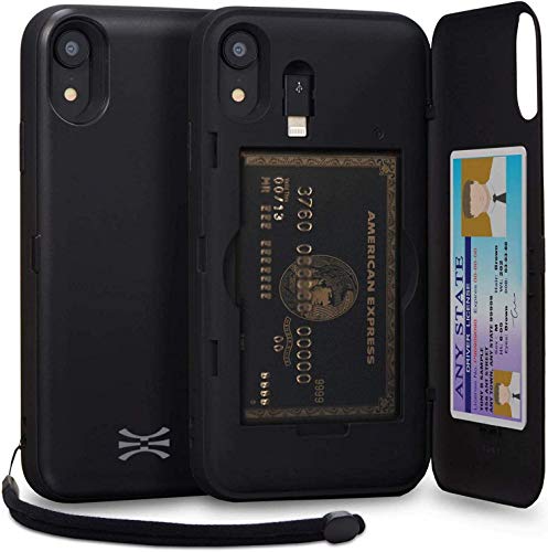 TORU CX PRO für iPhone XR Hülle Brieftasche mit verstecktem Kartenhalter und Ausweis Kartenfach Abdeckung - Schutzhülle Inklusive Handschlaufe, Spiegel und Lightning Adapter - Schwarz TORU CX PRO für iPhone XR Hülle Brieftasche mit verstecktem Kartenhalter und Ausweis Kartenfach Abdeckung - Schutzhülle Inklusive Handschlaufe, Spiegel und Lightning Adapter - Schwarz von TORU