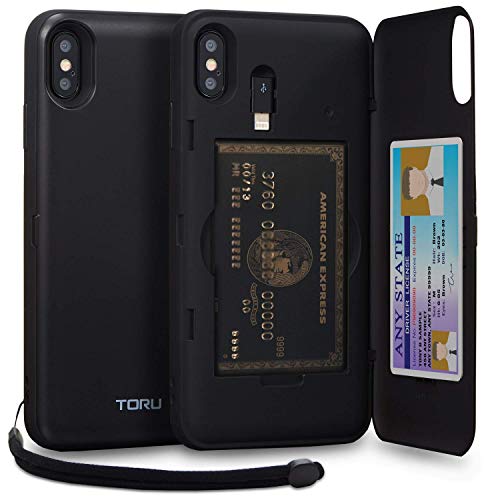TORU CX PRO für iPhone XS Max Hülle Brieftasche mit verstecktem Kartenhalter und Ausweis Kartenfach Abdeckung - Schutzhülle Inklusive Handschlaufe, Spiegel und Lightning Adapter - Schwarz TORU CX PRO für iPhone XS Max Hülle Brieftasche mit verstecktem Kartenhalter und Ausweis Kartenfach Abdeckung - Schutzhülle Inklusive Handschlaufe, Spiegel und Lightning Adapter - Schwarz von TORU