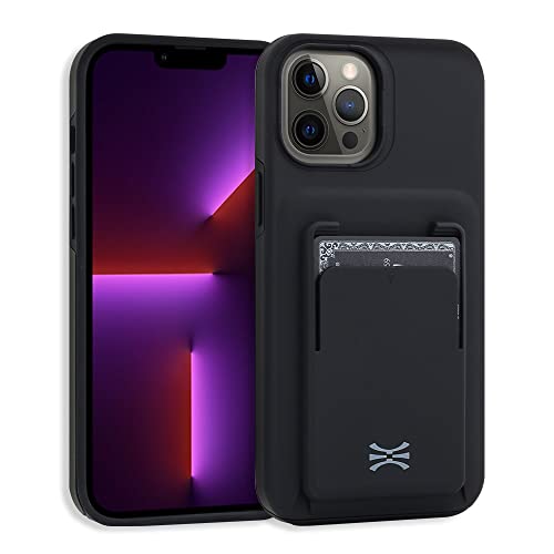 TORU CX Premium für iPhone 12 Pro Max Hülle Brieftasche mit Kartenfach - Schutzhülle mit Abnehmbarer Kartenhalter zum Kabelloses Laden - Schwarz von TORU