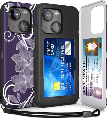 TORU CX Slim für iPhone 15 Hülle Wallet | Stoßfeste Schutzhülle mit verstecktem Kartenhalter und Kartenfach | Spiegel und Handschlaufe inklusive - Blumen TORU CX Slim für iPhone 15 Hülle Wallet | Stoßfeste Schutzhülle mit verstecktem Kartenhalter und Kartenfach | Spiegel und Handschlaufe inklusive - Blumen von TORU