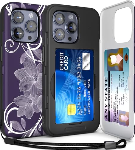 TORU CX Slim für iPhone 15 Pro Max Hülle Wallet | Stoßfeste Schutzhülle mit verstecktem Kartenhalter und Kartenfach | Spiegel und Handschlaufe inklusive - Blumen TORU CX Slim für iPhone 15 Pro Max Hülle Wallet | Stoßfeste Schutzhülle mit verstecktem Kartenhalter und Kartenfach | Spiegel und Handschlaufe inklusive - Blumen von TORU