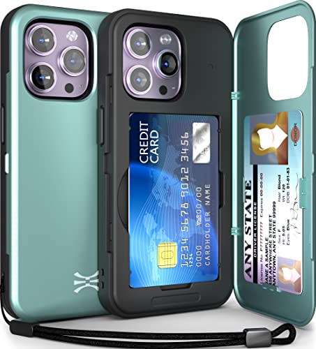 TORU CX Slim für iPhone 14 Pro Hülle Wallet | Stoßfeste Schutzhülle mit verstecktem Kartenhalter und Kartenfach | Spiegel und Handschlaufe inklusive - Grün TORU CX Slim für iPhone 14 Pro Hülle Wallet | Stoßfeste Schutzhülle mit verstecktem Kartenhalter und Kartenfach | Spiegel und Handschlaufe inklusive - Grün von TORU