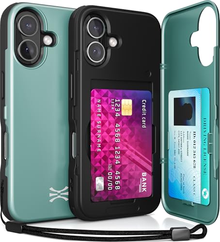 TORU CX Slim für iPhone 16 Hülle Wallet | Stoßfeste Schutzhülle mit verstecktem Kartenhalter und Kartenfach | Spiegel und Handschlaufe inklusive - Grün TORU CX Slim für iPhone 16 Hülle Wallet | Stoßfeste Schutzhülle mit verstecktem Kartenhalter und Kartenfach | Spiegel und Handschlaufe inklusive - Grün von TORU