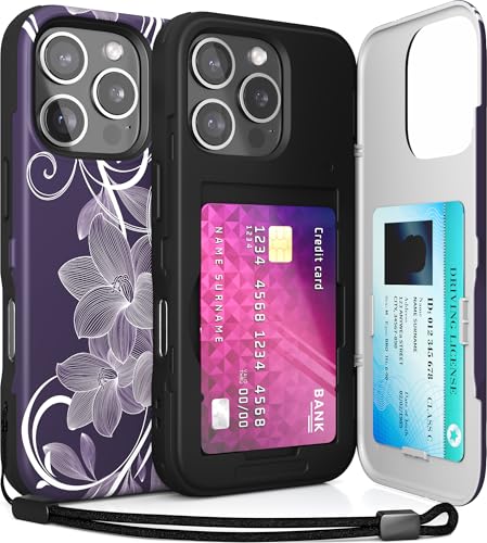 TORU CX Slim für iPhone 16 Pro Hülle Wallet | Stoßfeste Schutzhülle mit verstecktem Kartenhalter und Kartenfach | Spiegel und Handschlaufe inklusive - Blumen TORU CX Slim für iPhone 16 Pro Hülle Wallet | Stoßfeste Schutzhülle mit verstecktem Kartenhalter und Kartenfach | Spiegel und Handschlaufe inklusive - Blumen von TORU