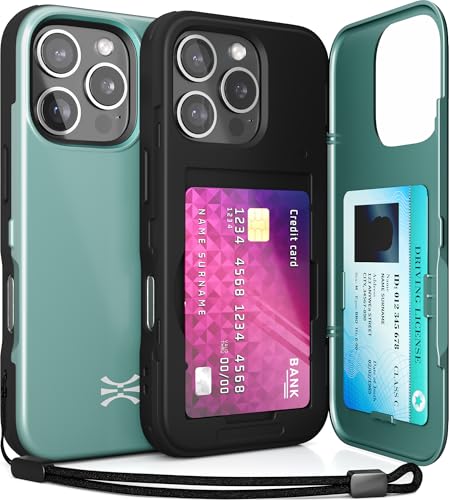 TORU CX Slim für iPhone 16 Pro Hülle Wallet | Stoßfeste Schutzhülle mit verstecktem Kartenhalter und Kartenfach | Spiegel und Handschlaufe inklusive - Grün TORU CX Slim für iPhone 16 Pro Hülle Wallet | Stoßfeste Schutzhülle mit verstecktem Kartenhalter und Kartenfach | Spiegel und Handschlaufe inklusive - Grün von TORU