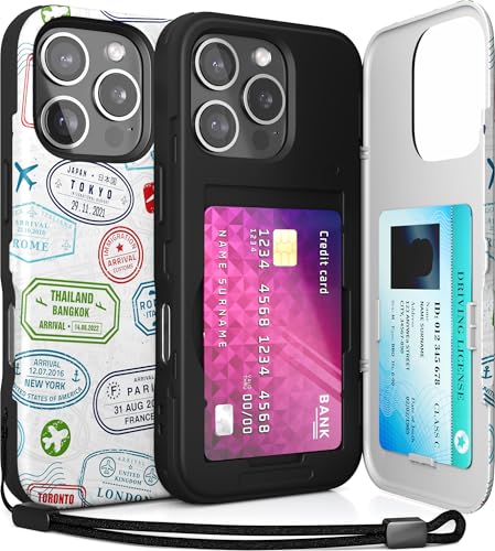 TORU CX Slim für iPhone 16 Pro Hülle Wallet | Stoßfeste Schutzhülle mit verstecktem Kartenhalter und Kartenfach | Spiegel und Handschlaufe inklusive - Reisestempel TORU CX Slim für iPhone 16 Pro Hülle Wallet | Stoßfeste Schutzhülle mit verstecktem Kartenhalter und Kartenfach | Spiegel und Handschlaufe inklusive - Reisestempel von TORU
