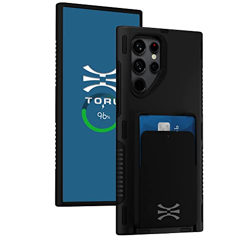 TORU MX PRO für Samsung Galaxy S22 Ultra Hülle Brieftasche mit Kartenfach, Versteckte Magnete Kompatibel mit MagSafe - Schutzhülle mit Abnehmbarer Kartenhalter - Schwarz von TORU