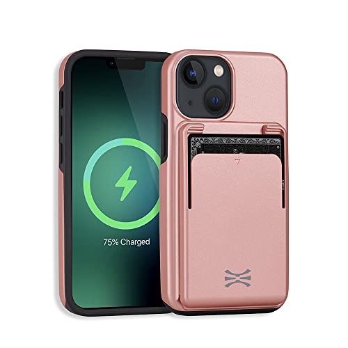 TORU MX PRO für iPhone 13 Mini Wallet Case | Zweilagige Schutzhülle mit stoßfestem Schutz | Integrierte Magnete kompatibel mit MagSafe | Abnehmbarer Kartenhalter für 3 Karten - Roségold TORU MX PRO für iPhone 13 Mini Wallet Case | Zweilagige Schutzhülle mit stoßfestem Schutz | Integrierte Magnete kompatibel mit MagSafe | Abnehmbarer Kartenhalter für 3 Karten - Roségold von TORU