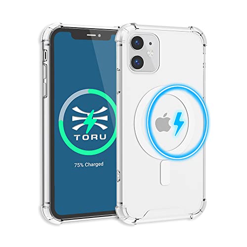 TORU MX Slim für iPhone 11 Hülle Transparent, Kompatibel mit MagSafe | Stoßfeste Air Bumper Schutzhülle mit kratzfester Rückseite Handyhülle | Handschlaufe Enthalten - Klar TORU MX Slim für iPhone 11 Hülle Transparent, Kompatibel mit MagSafe | Stoßfeste Air Bumper Schutzhülle mit kratzfester Rückseite Handyhülle | Handschlaufe Enthalten - Klar von TORU