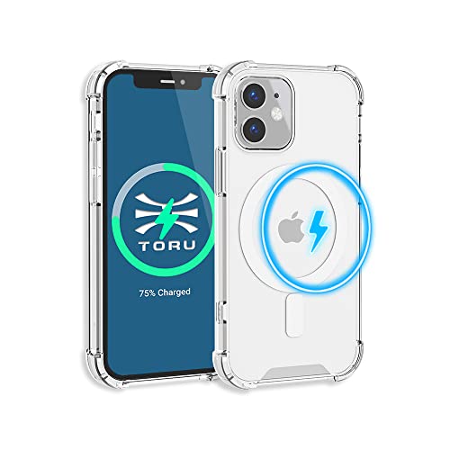 TORU MX Slim für iPhone 12 Mini Hülle Transparent, Kompatibel mit MagSafe | Stoßfeste Air Bumper Schutzhülle mit kratzfester Rückseite Handyhülle | Handschlaufe Enthalten - Klar von TORU