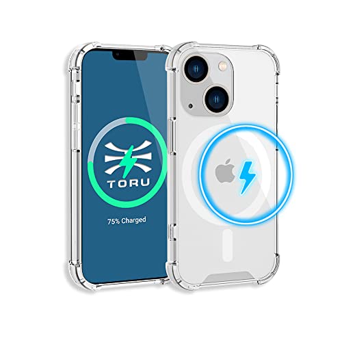 TORU MX Slim für iPhone 13 Mini Hülle Transparent, Kompatibel mit MagSafe | Stoßfeste Air Bumper Schutzhülle mit kratzfester Rückseite Handyhülle | Handschlaufe Enthalten - Klar von TORU