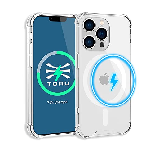 TORU MX Slim für iPhone 13 Pro Hülle Transparent, Kompatibel mit MagSafe | Stoßfeste Air Bumper Schutzhülle mit kratzfester Rückseite Handyhülle | Handschlaufe Enthalten - Klar von TORU
