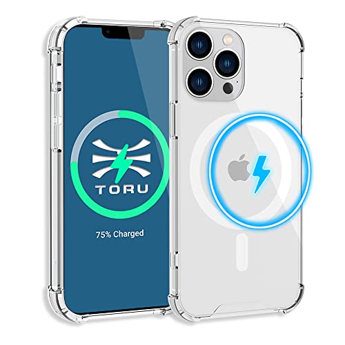 TORU MX Slim für iPhone 13 Pro Max Hülle Transparent, Kompatibel mit MagSafe | Stoßfeste Air Bumper Schutzhülle mit kratzfester Rückseite Handyhülle | Handschlaufe Enthalten - Klar von TORU
