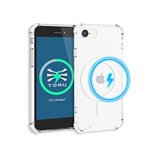 TORU MX Slim für iPhone 8 / SE 2020 / SE 2022 Hülle Transparent, Kompatibel mit MagSafe | Stoßfeste Air Bumper Schutzhülle mit kratzfester Rückseite Handyhülle | Handschlaufe Enthalten - Klar von TORU