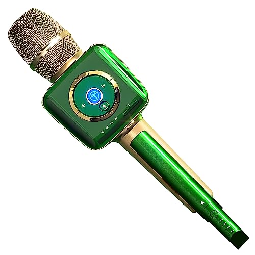 TOSING V1 Pro Karaoke Mikrofon für Erwachsene/Sänger Karaoke Maschine,U Segment Receiver Link zu Bluetooth Lautsprecher Sing Maschine für Outdoor/Party/Home/Auto/Smartphone(Smaragd) von TOSING