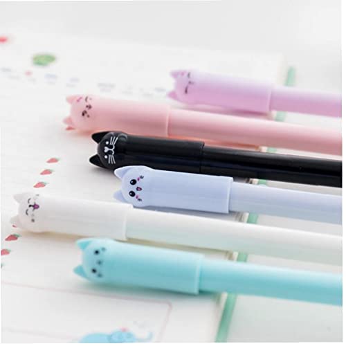 6 Stücke Kawaii Cartoon Cat Gel Stift Für Mädchen Geschenk Schreibwaren Nette Schreibgriffe Pens Büro Schulbedarf von TOSSPER