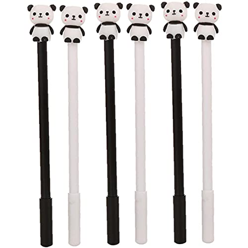 6 Stücke Niedliche Cartoon Panda Gel Stifte Kawaii 0.5mm Schwarze Nadel Gelstifte Kinder Schul Schreibwaren Geschenke Büro Schreibvorräte von TOSSPER