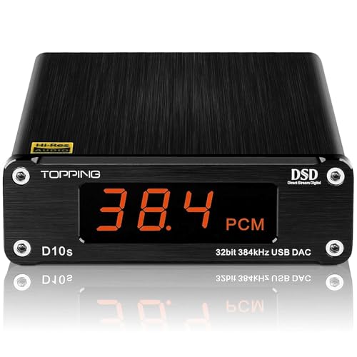 TOTAUDIO Topping D10S DAC Hi-Res Verstärker ESS ES3838Q2M 32-Bit, USB XMOS U208 (schwarz) von TOTAUDIO