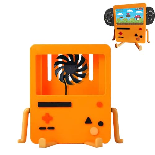 Cartoon Cute Switch Games Protective Hard Cover Case for Switch Console Control Game Console Cover Protective Shell for Switch Portable Video Game Stand Holder Accessory (Cooling Fan - Orange) von TOTITOM