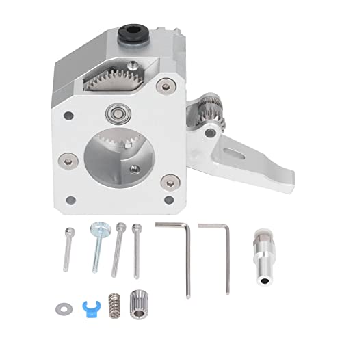 TOTITOM Dual Gear Extruder MK8 3D-Drucker-Zubehör, Ersatzteil, 3D-Drucker-Extruder für Prusa I3 Mk3 (linke Hand), silberfarben von TOTITOM