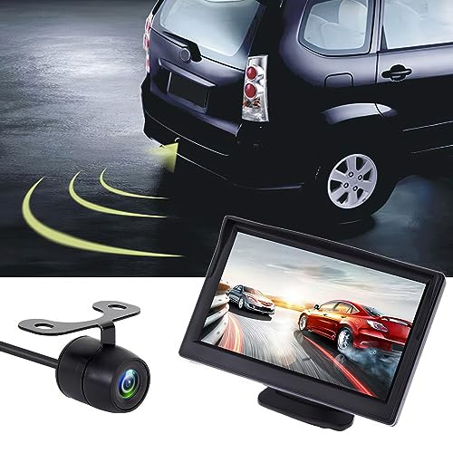 TOTMOX Auto-Rückfahrkamera-Kit, 4,3'' digitaler TFT-LCD-Monitor + HD-Backup-Parkkamera mit IR-Nachtsicht, 170° Weitwinkel, IP67 wasserdicht von TOTMOX