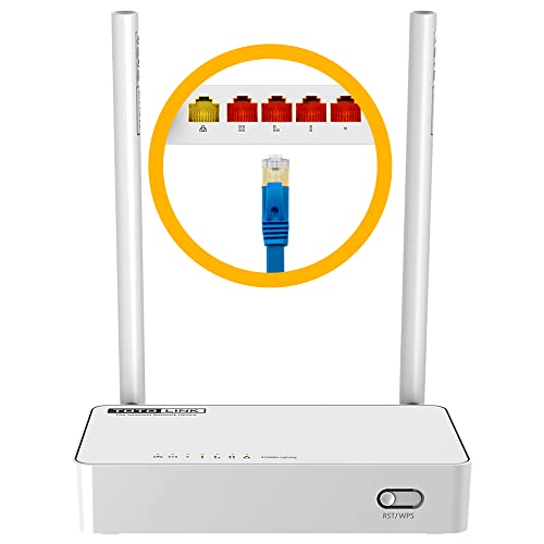TOTOLINK N350RT WiFi Router 2,4 GHz WLAN Router 300 Mb/s WPS Taste Multi SSID Eltern Kontrolle Kindersicherung 2 Externe Antennen 5dBi Internet Router DSL Router von TOTOLINK