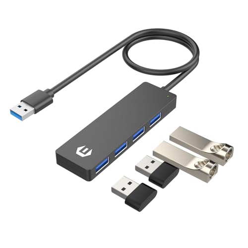 TOTU USB 3.0 Hub, 4 Port USB Hub Extra Light Data Hub USB Adapter, 5Gbps Übertragungsgeschwindigkeit für Laptops, USB-Flash-Laufwerke und mehr von TOTU