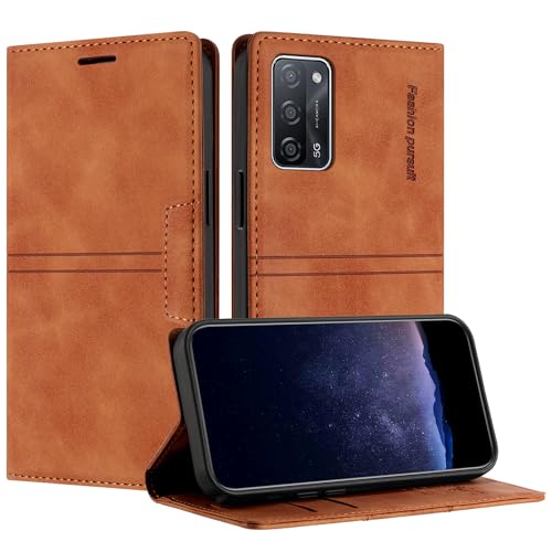 TOUCASA Handyhülle für Oppo A16/A16S/A54 4G/A55 5G, PU Leder Brieftasche Flip Stoßfest Hülle, mit [Kartenfächer] [Magnetverschluss] [Ständer] Kompatibel mit Oppo A16 (Braun) von TOUCASA
