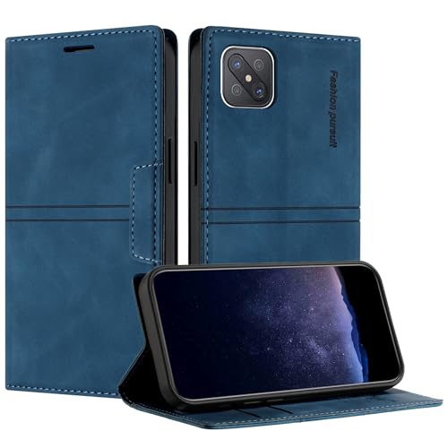 TOUCASA Handyhülle für Oppo A92S / Oppo Reno 4Z 5G, PU Leder Brieftasche Flip Stoßfest Hülle, mit [Kartenfächer] [Magnetverschluss] [Ständer] Kompatibel mit Oppo A92S (Blau) von TOUCASA