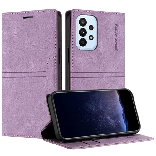 TOUCASA Handyhülle für Samsung Galaxy A72 4G/5G, PU Leder Brieftasche Flip Stoßfest Hülle, mit [Kartenfächer] [Magnetverschluss] [Ständer] Kompatibel mit Samsung A72 4G (Lila) von TOUCASA