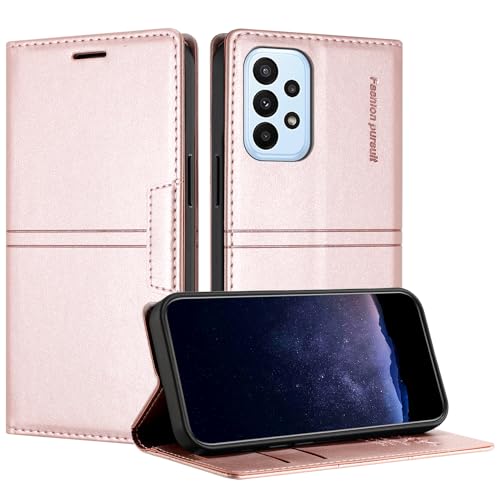 TOUCASA Handyhülle für Samsung Galaxy A72 4G/5G, PU Leder Brieftasche Flip Stoßfest Hülle, mit [Kartenfächer] [Magnetverschluss] [Ständer] Kompatibel mit Samsung A72 4G (Rosa) von TOUCASA