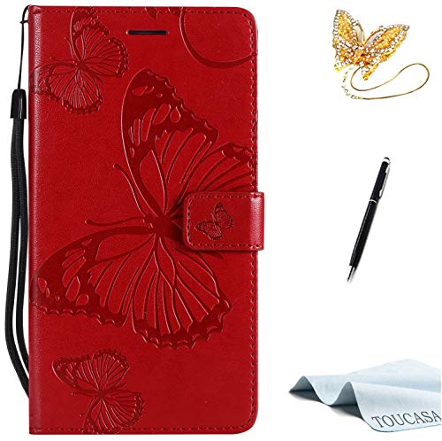 TOUCASA Huawei Mate 10 Lite Handyhülle,Huawei Mate 10 Lite Hülle, Brieftasche flip PU Leder ledercaseHülle Kartenfächer 3D Butterfly 3D Schmetterling Embossed Technology für Huawei Mate 10 Lite(Rot) TOUCASA Huawei Mate 10 Lite Handyhülle,Huawei Mate 10 Lite Hülle, Brieftasche flip PU Leder ledercaseHülle Kartenfächer 3D Butterfly 3D Schmetterling Embossed Technology für Huawei Mate 10 Lite(Rot) von TOUCASA