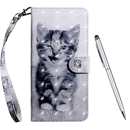 TOUCASA Hülle für iPhone X,Handyhülle für iPhone XS,Brieftasche PU Leder Flip [3D] Case Magnetverschluss Handytasche Klapphülle für iPhone X/iPhone XS,Katze von TOUCASA