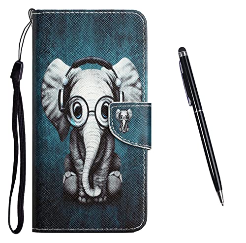 TOUCASA Kompatibel mit iPhone 8 / iPhone 7 / iPhone SE 2020 (4,7 Zoll) Hülle, iPhone 8 PU Leder Wallet Ständer Case, mit Muster Motiv Cover Klappbar Flip Klapphülle mit Kartenfächern (Elefant 1) von TOUCASA