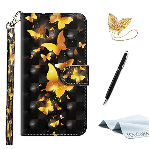 TOUCASA iPhone 6S Handyhülle,iPhone 6 Hülle, Brieftasche flip PU Leder ledercaseHülle Kartenfächer [3D Oberfläche] Ultra Glatte Berührung für iPhone 6S/iPhone 6-（Schmetterling）+Stylus Pen von TOUCASA