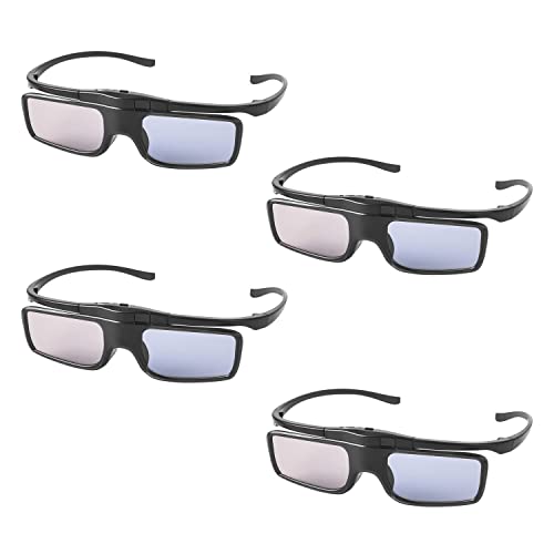 RF 3D Brille, 3D Shutterbrille wiederaufladbar Geeignet für RF 3D-Fernseher und -Projektoren, 3D Beamer Brille für Sony Epson Samsung JVC Sharp, kompatibel TDG-BT500A, SSG-5100GB, AN3DG40, 4er-Pack von TOUMEI