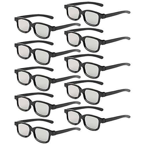 Reald 3D Brille, zirkuläre polarisierte Nicht blinkende Passive 3D Brille für Reald Format Kino/Passive polarisierte 3D TV Projektor für 3D-Brille, die 3D TV und Kino unterstützt (10pcs) von TOUMEI